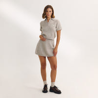 Gestrickter Minirock - Hellbraun