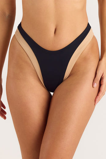 Monaco Brazilian Slip mit Hohem Bein - Schwarz alternate