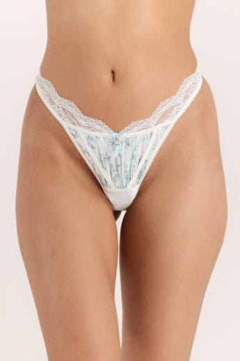 Delilah G-String - Florales Weiß alternate