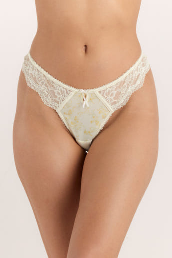 Lila String - Florales Gelb