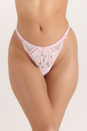Orelia G-String - Florales Rosa