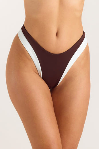 Monaco Bikini String mit Hohem Bein - Schokolade alternate
