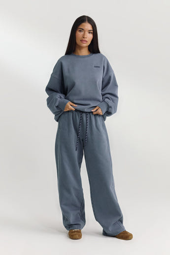 Oversized Pullover - Gewaschenes Blau alternate