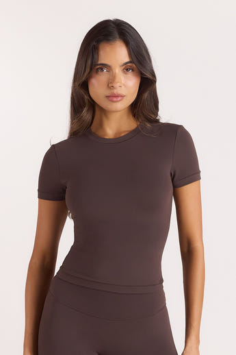 ContourSoft™ Kurzärmeliges T-Shirt - Dunkle Schokolade