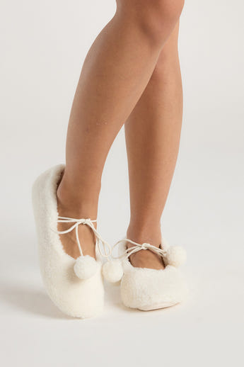 Poppy Ballet-Hausschuhe - Ecru
