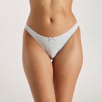 Pointelle Brazilian Slip - Graue Melange