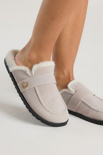 Amara Pantoffel - Hellgrau