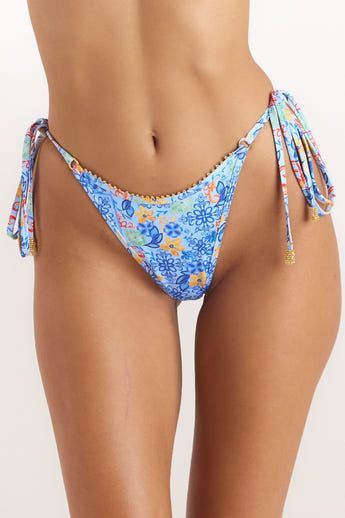 Mosaic Bikini-String - Blau-Druck