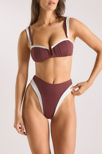 Monaco Bandeau Bikini-Oberteil - Pflaume