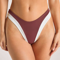Monaco Hochgeschnittener Bikini-Slip - Pflaume