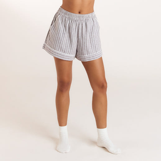 Stripe Pyjama Shorts - Schokolade