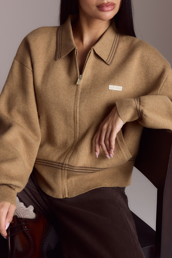 Strickjacke - Hellbraun