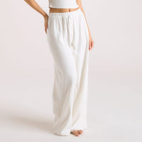 Pointelle Pyjama-Hosen - Crèmefarben