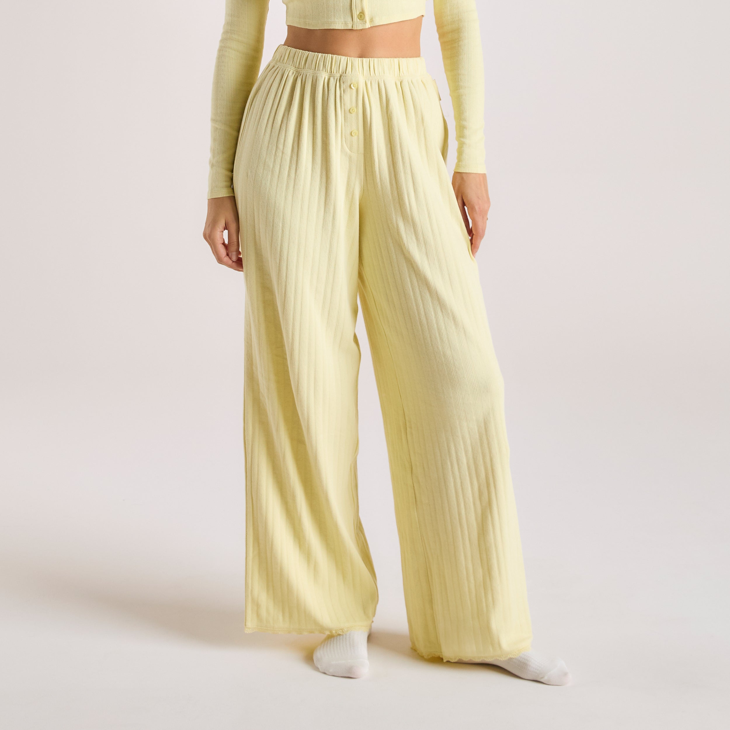 Pointelle Pyjama-Hosen - Butterblume