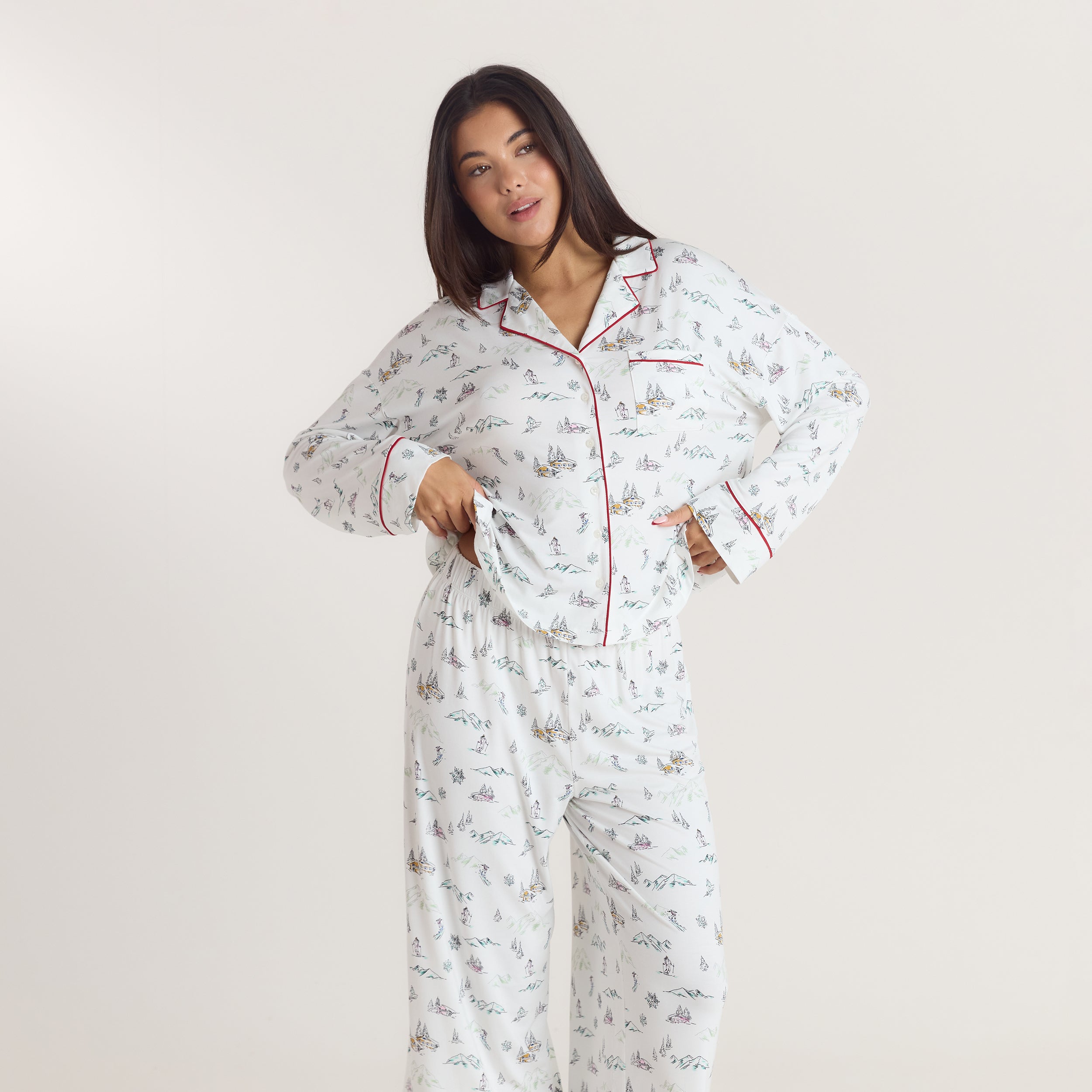Alpine Dreams Pyjamahemd  | Alpine Dreams Pyjamahemd  - Ski Muster