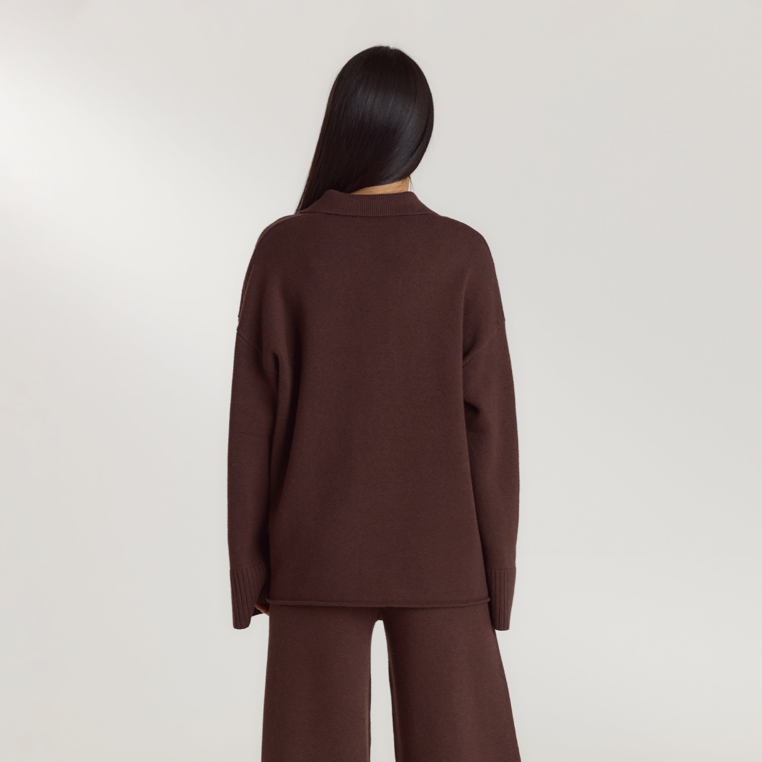Knopfleister Pullover | Knopfleister Pullover - Schokolade