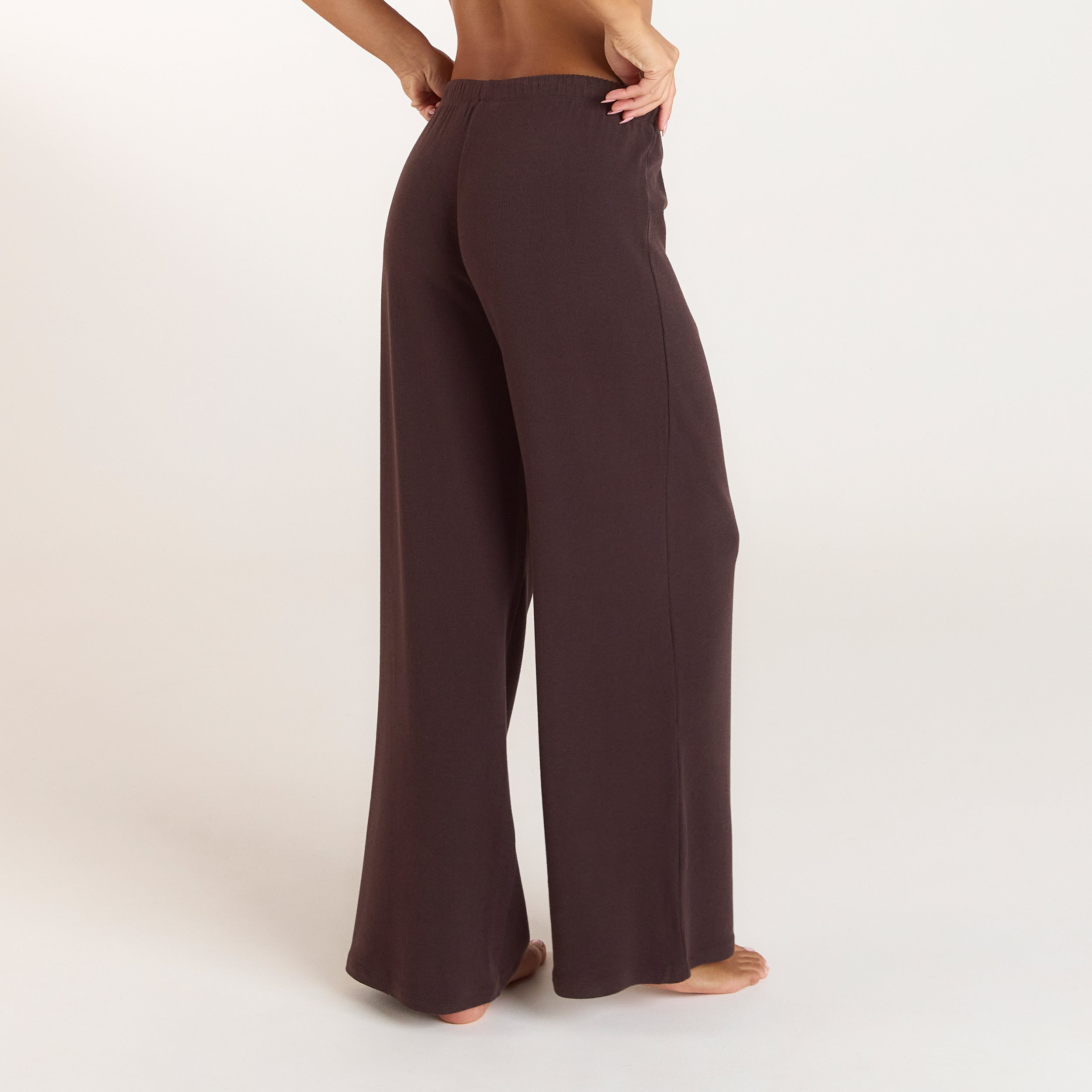 Geripptes Pyjamahose - Dunkle Schokolade alternate