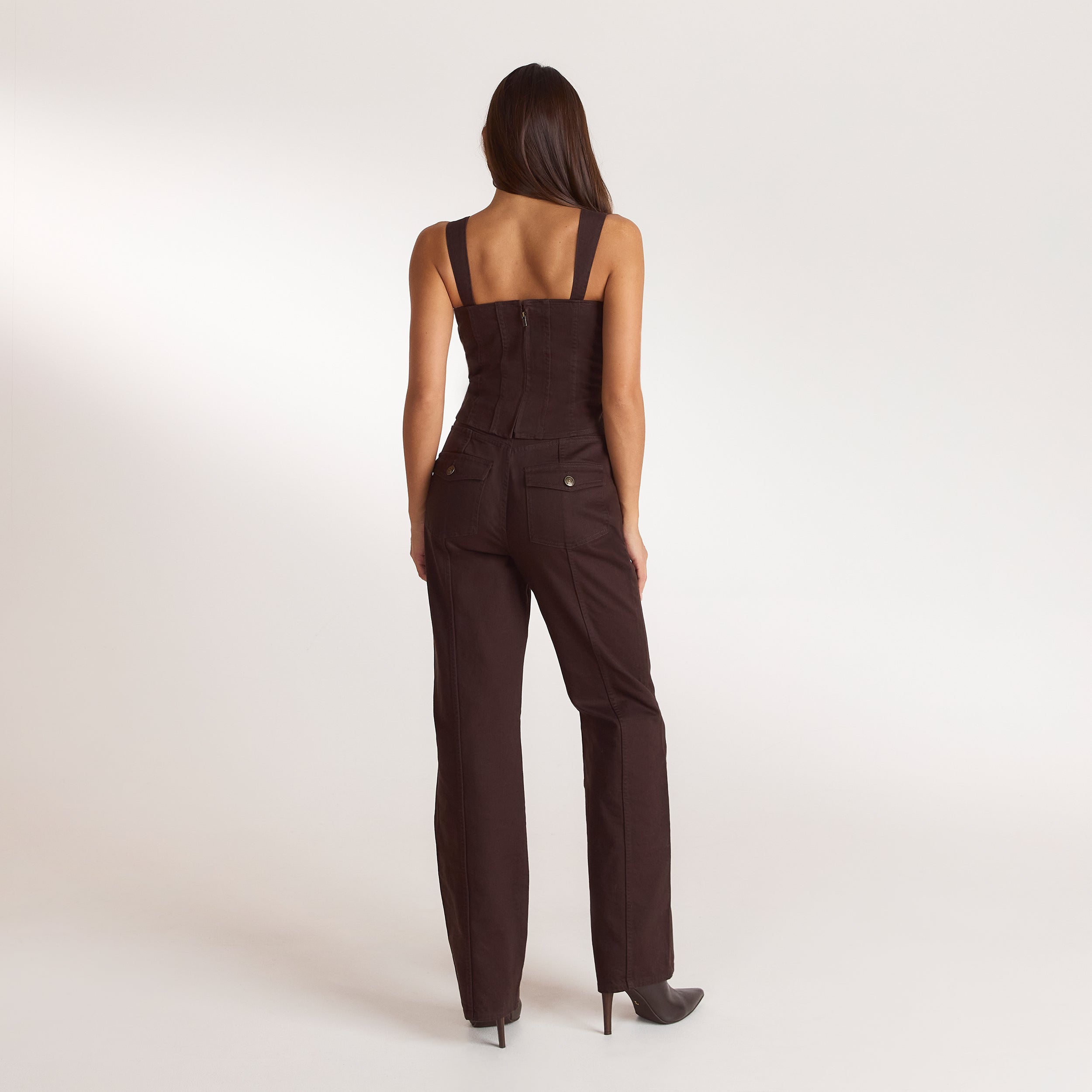 Denim Korsett-Top | Denim Korsett-Top - Schokolade