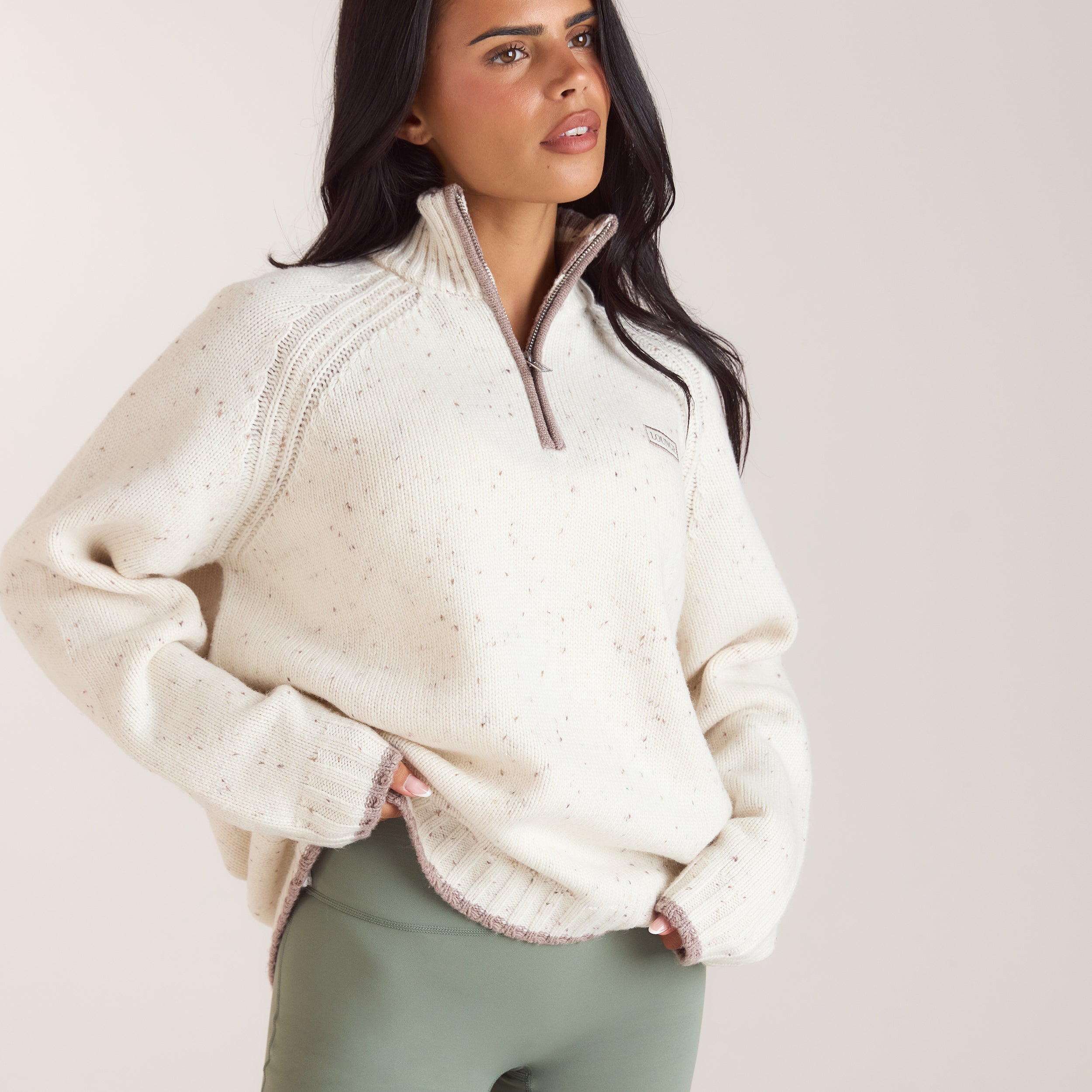 Strickpullover aus Wollmischung | Strickpullover aus Wollmischung - Crèmefarbe