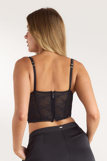 Spitzen-Bralette - Schwarz