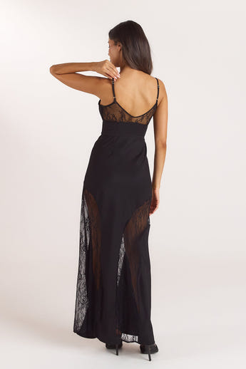 Spitzen-Maxikleid - Schwarz alternate