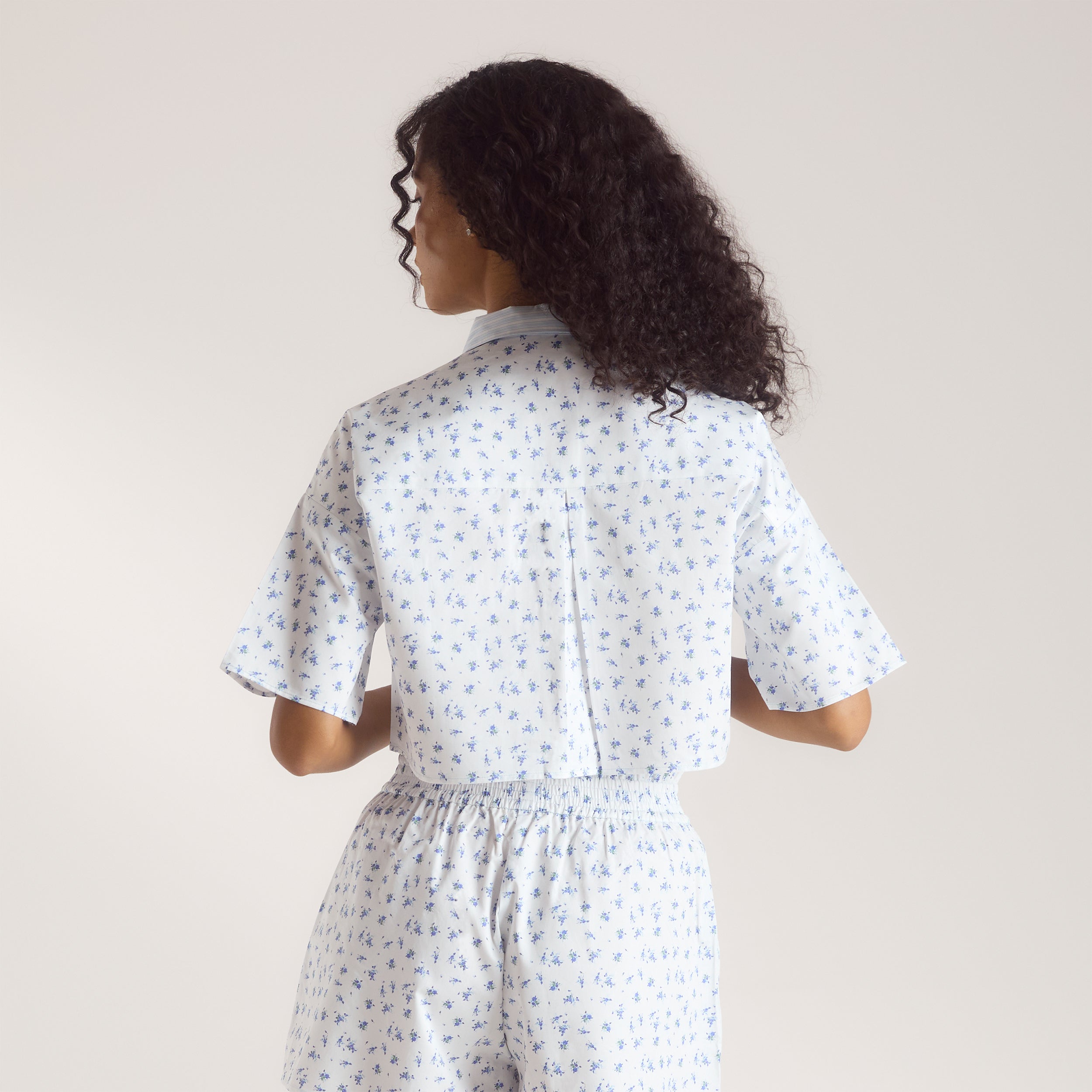 Bloom & Stripe Kurzärmeliges Pyjamahemd - Blau alternate