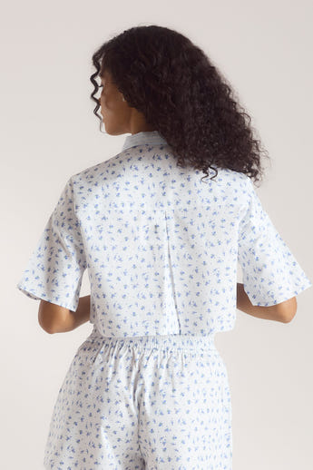 Bloom & Stripe Kurzärmeliges Pyjamahemd - Blau alternate