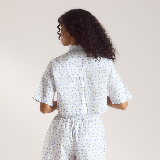 Bloom & Stripe Kurzärmeliges Pyjamahemd - Blau alternate