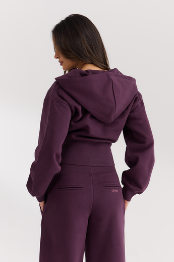 Taillierte Zip-Up Hoodie - Kirschlack alternate