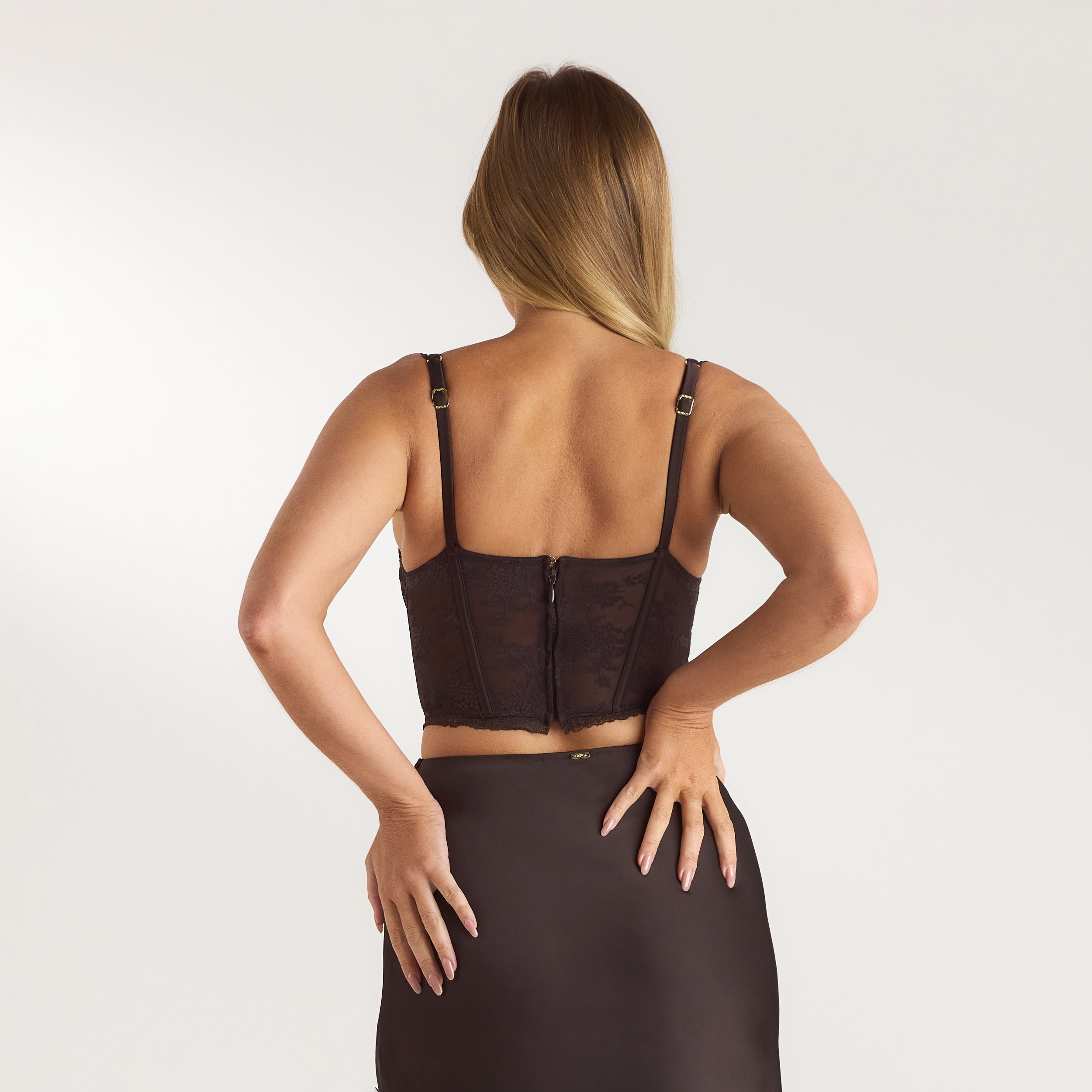 Spitzen-Bralette | Spitzen-Bralette - Schokolade