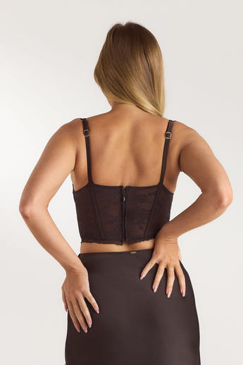 Spitzen-Bralette - Schokolade