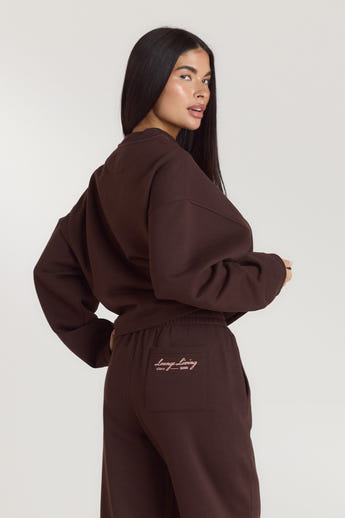Lounge Living Pullover mit Viertel-Zip - Schokolade alternate