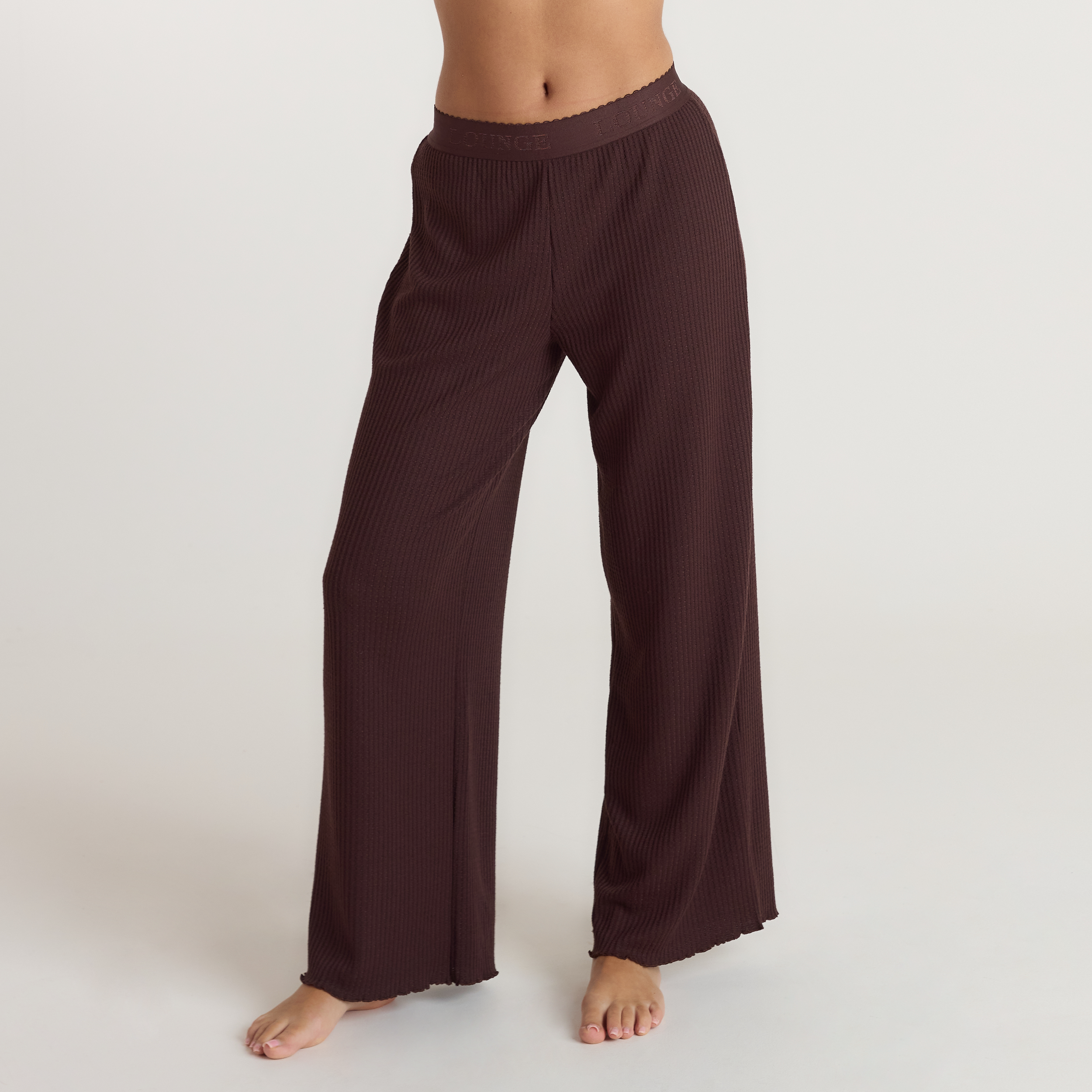 Soft Waffle Pyjama-Hose - Dunkle Schokolade alternate