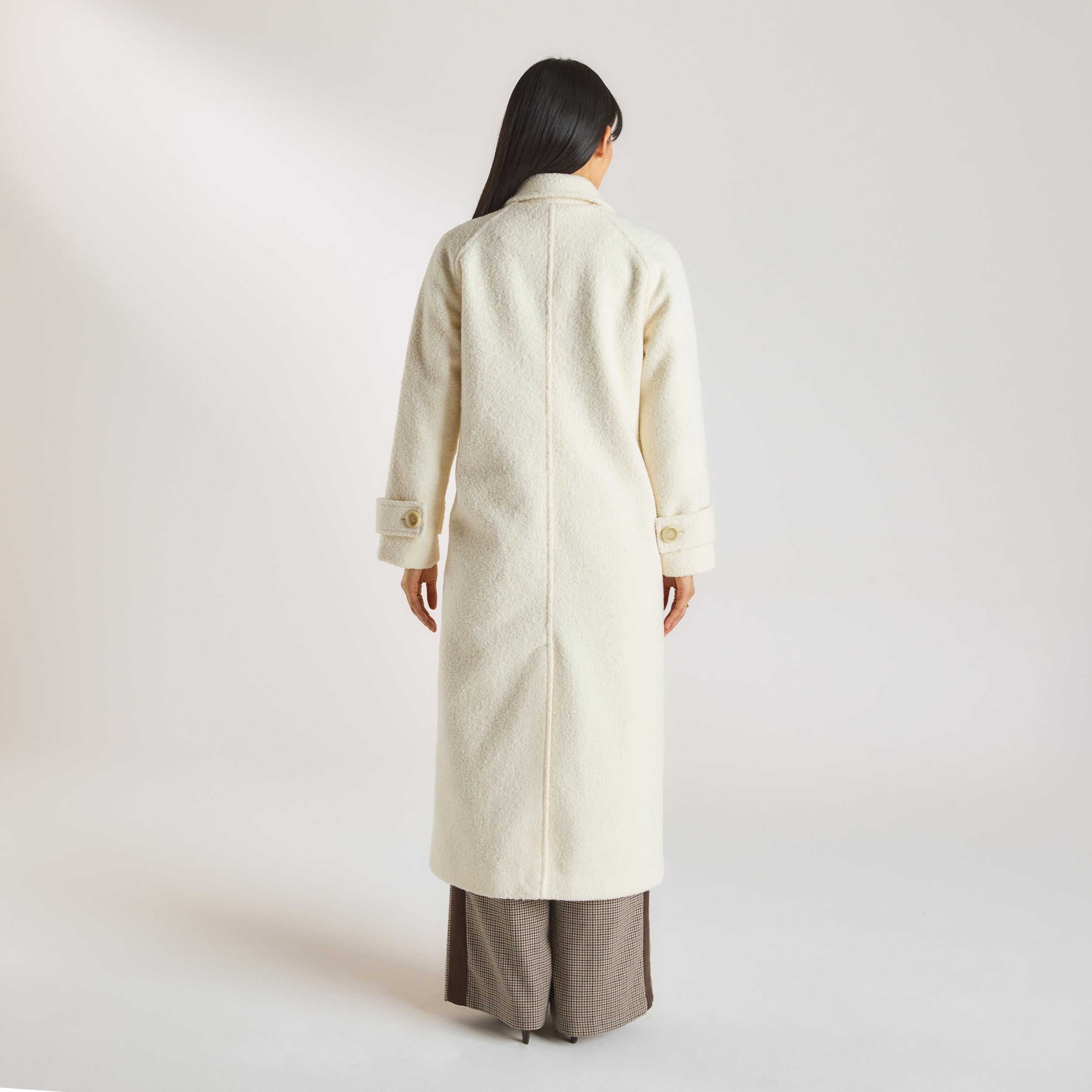 Shearling-Mantel | Shearling-Mantel - Crèmefarbe