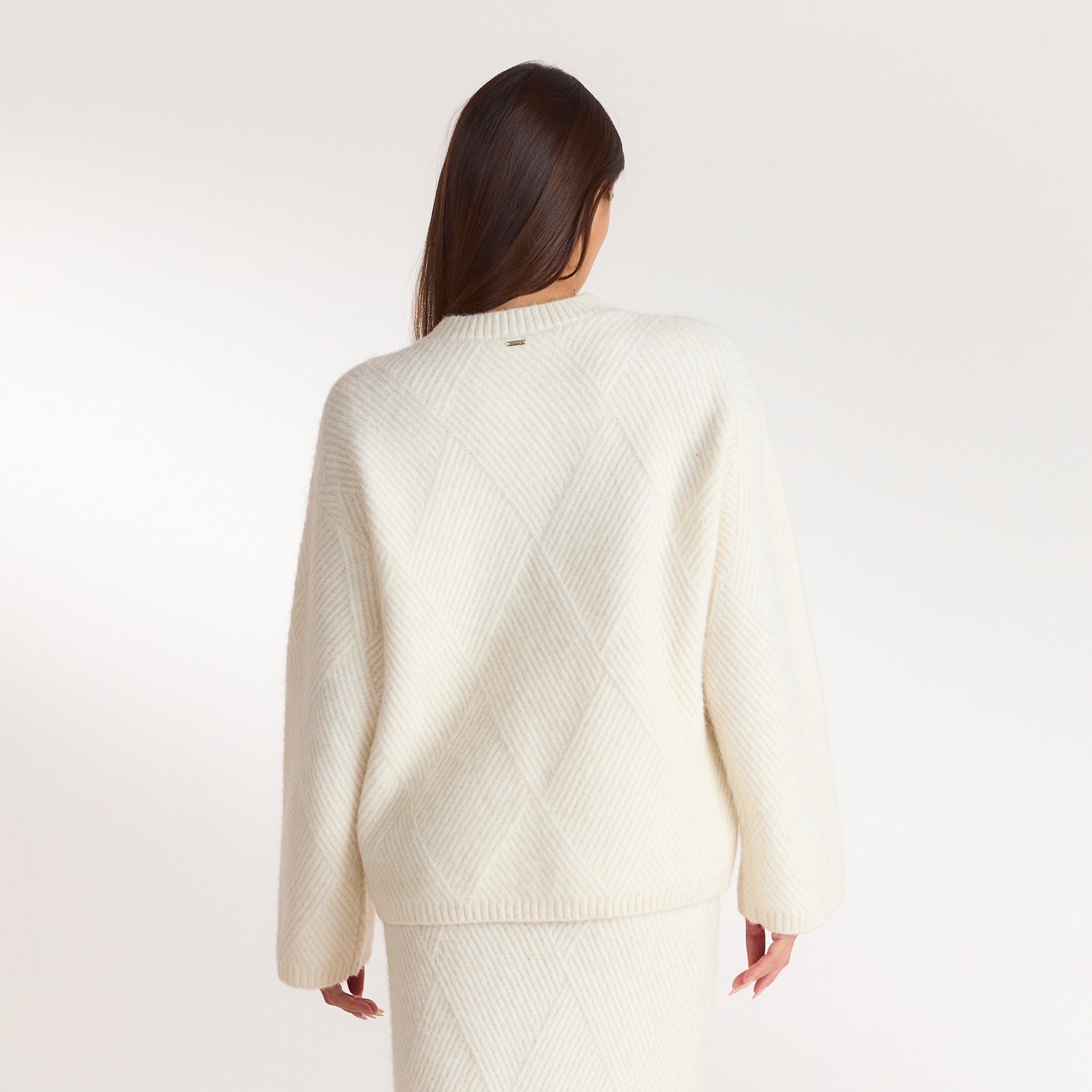 Diamond Strickpullover | Diamond Strickpullover - Crèmefarbe