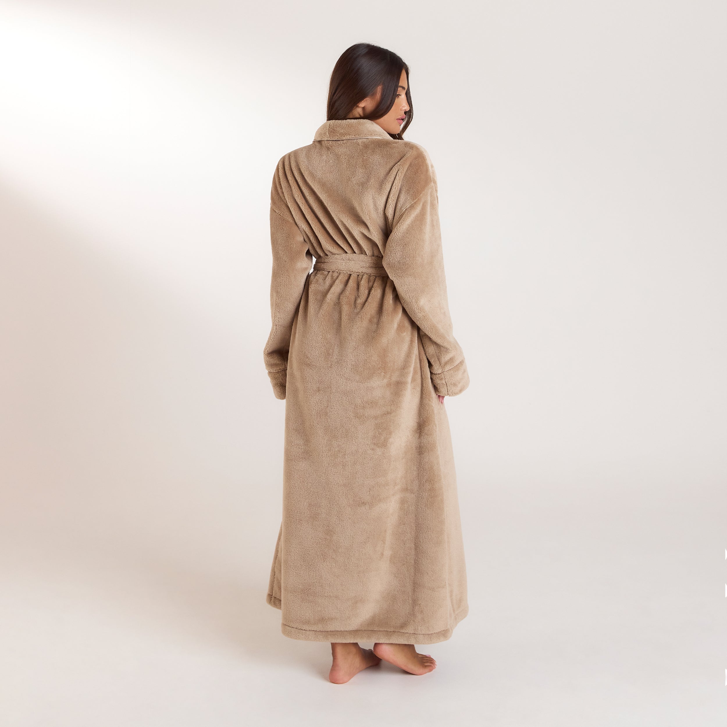 Langer Morgenmantel | Langer Morgenmantel - Beige