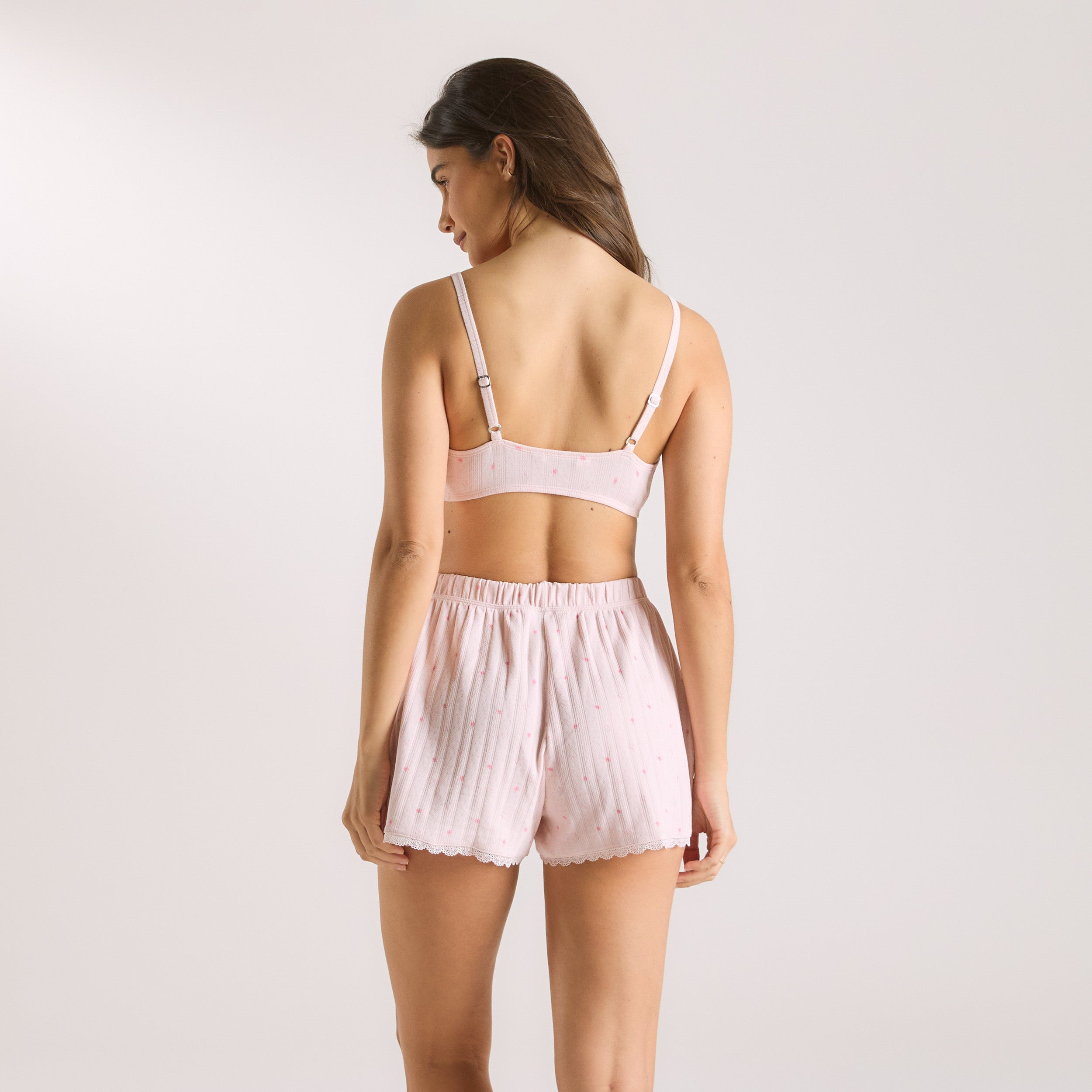 Pointelle Bralette | Pointelle Bralette - Florales Rosa