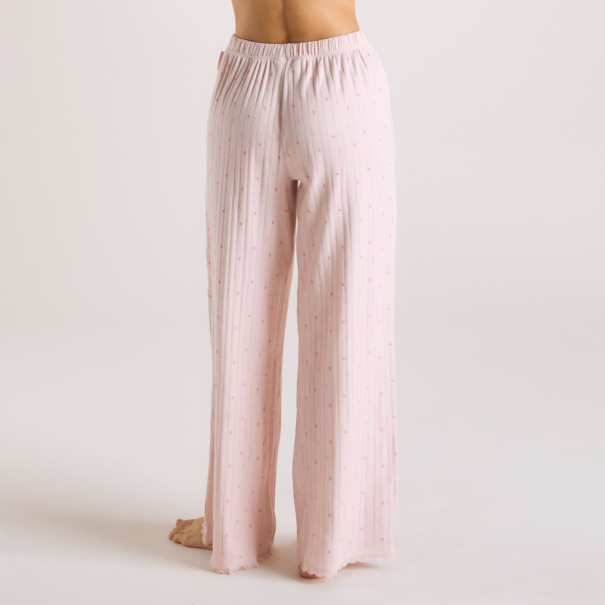 Pointelle Pyjama-Hosen | Pointelle Pyjama-Hosen - Florales Rosa