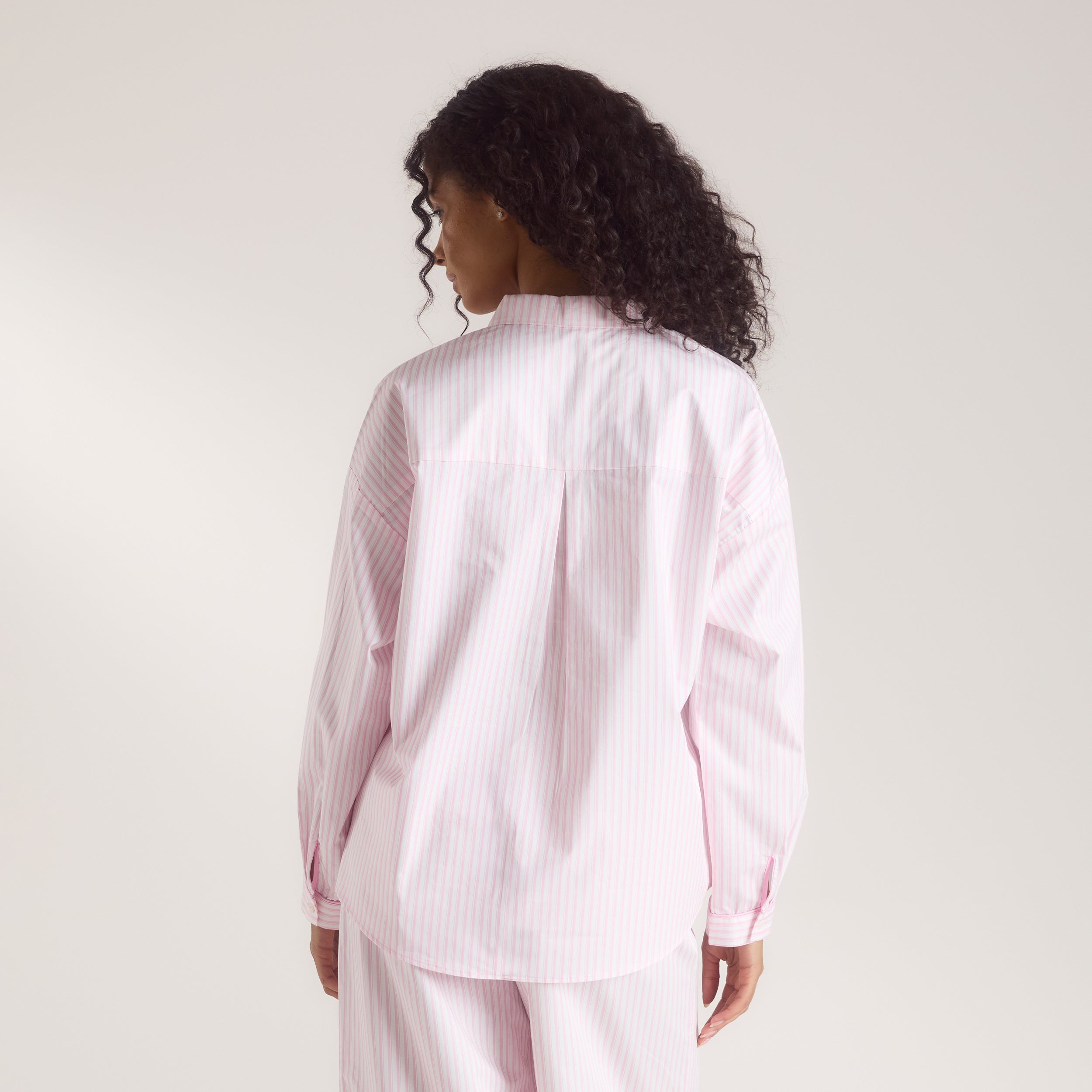 Bloom & Stripe Pyjamahemd - Rosa alternate