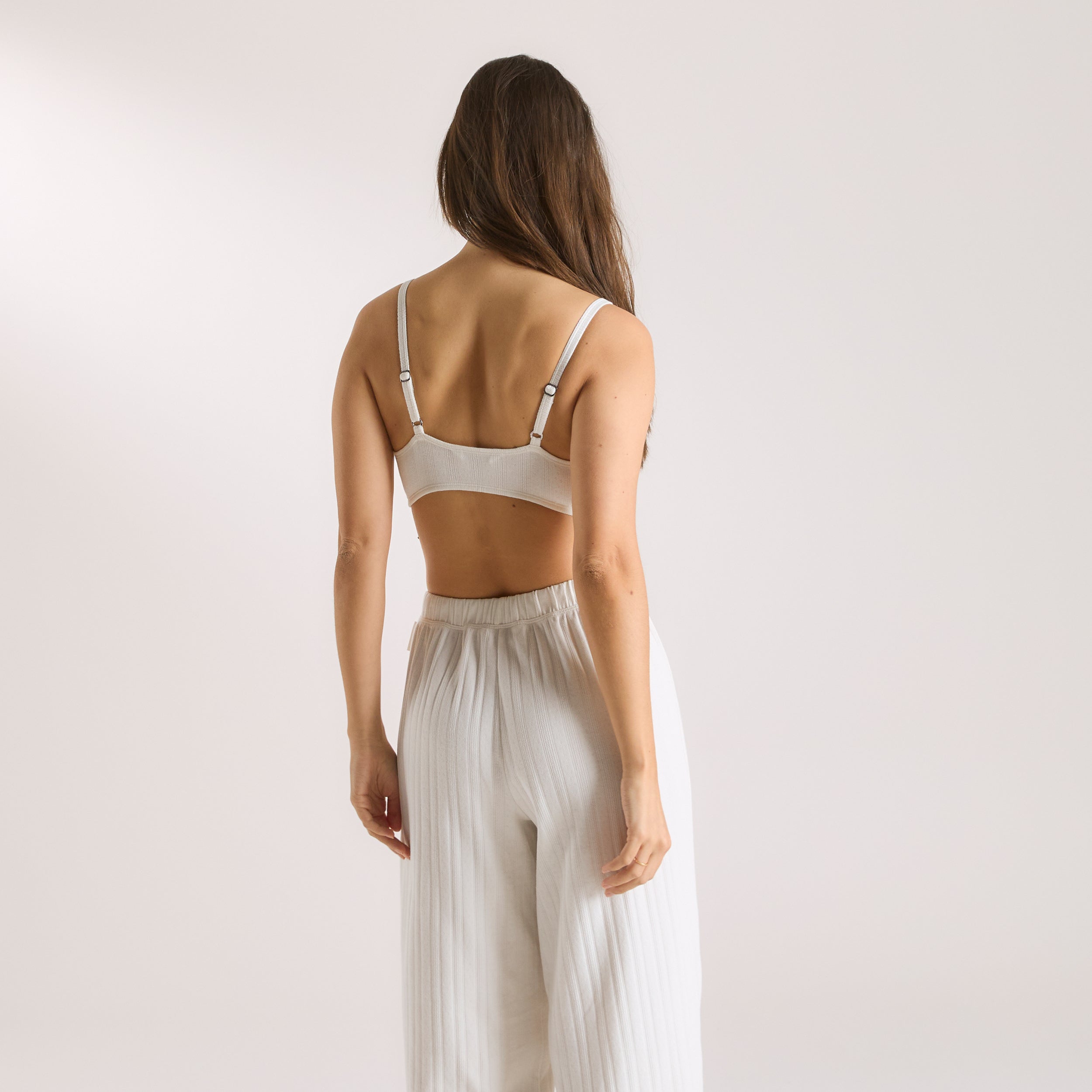 Pointelle Bralette | Pointelle Bralette - Crèmefarben