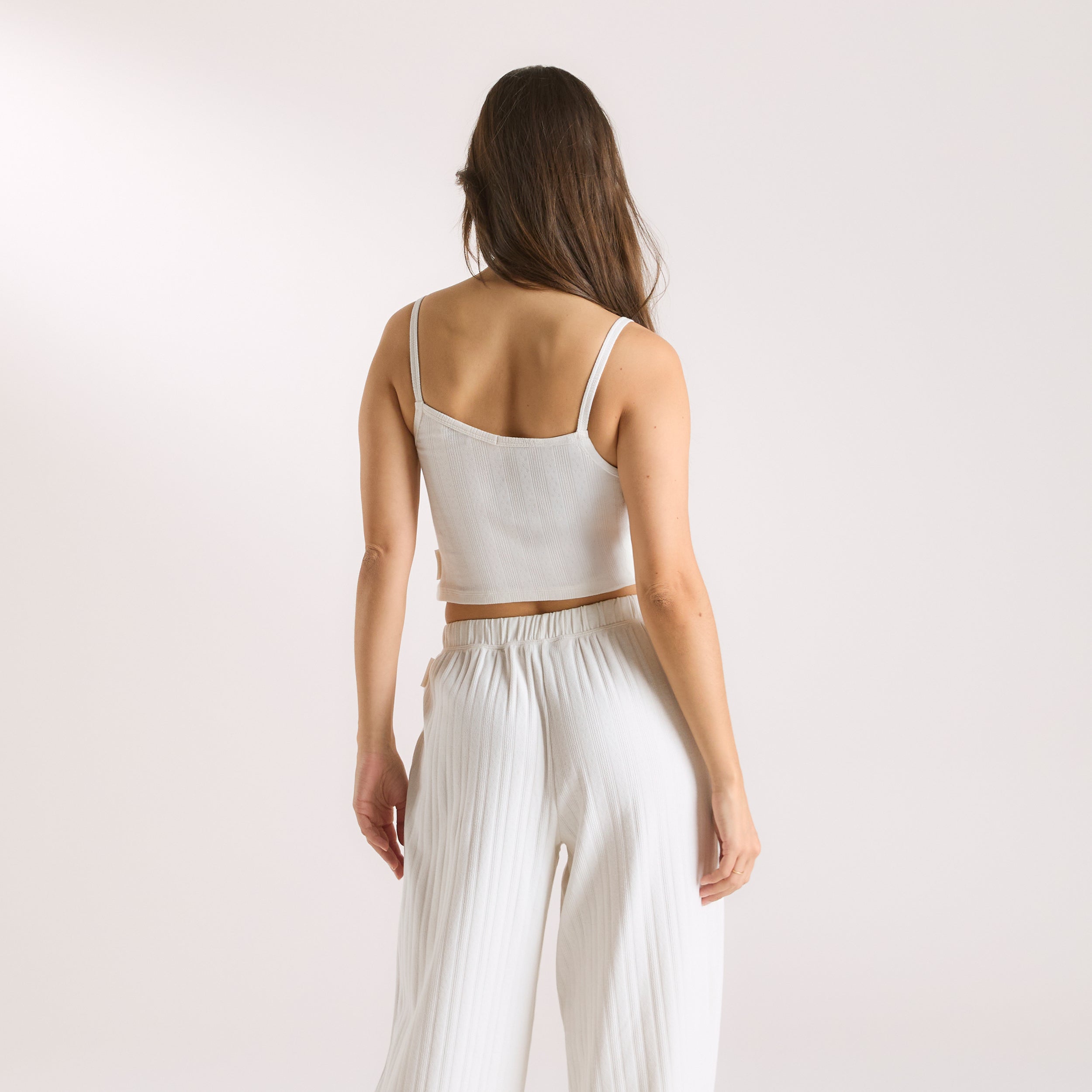 Pointelle Cami-Oberteil | Pointelle Cami-Oberteil - Crèmefarben