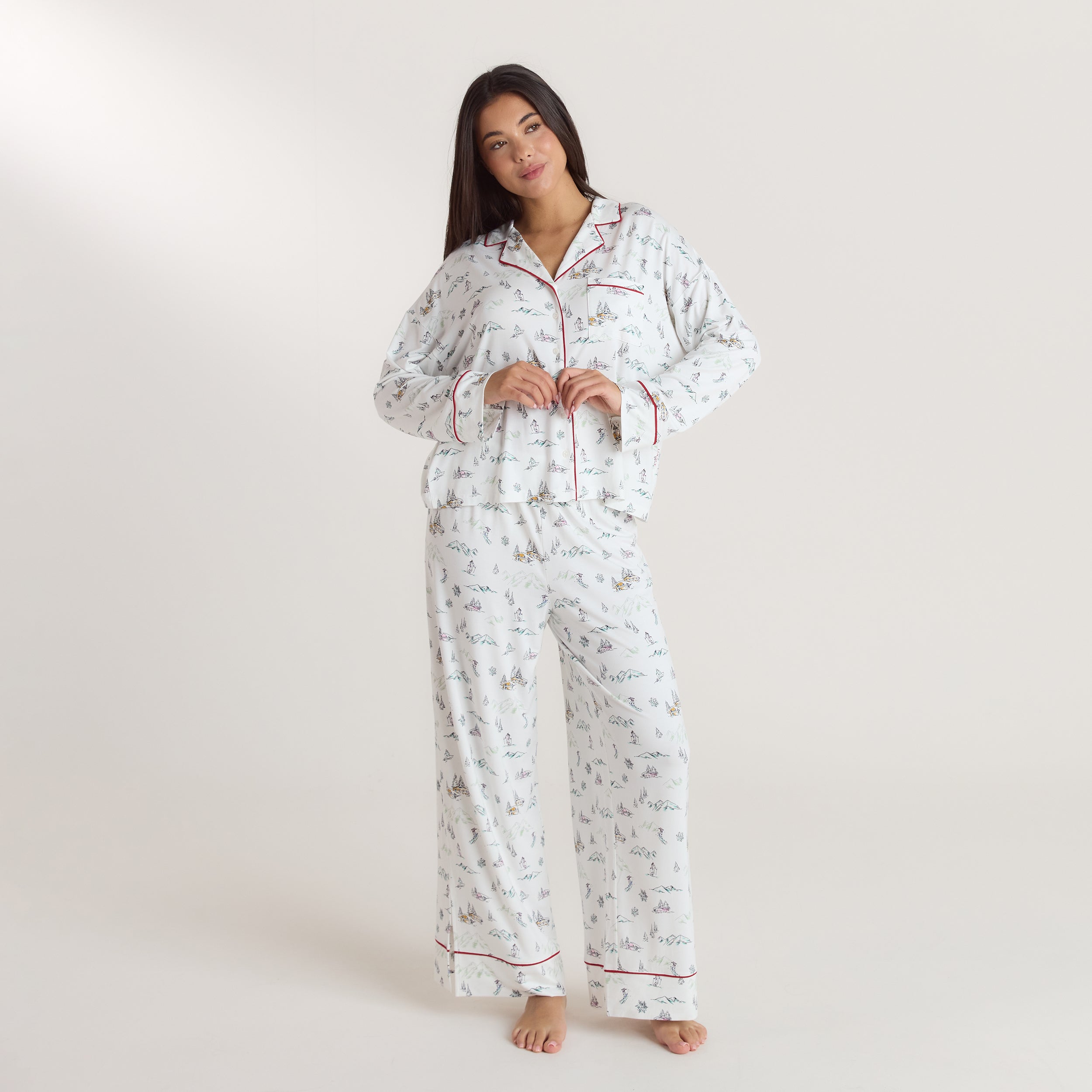 Alpine Dreams Pyjamahemd  | Alpine Dreams Pyjamahemd  - Ski Muster