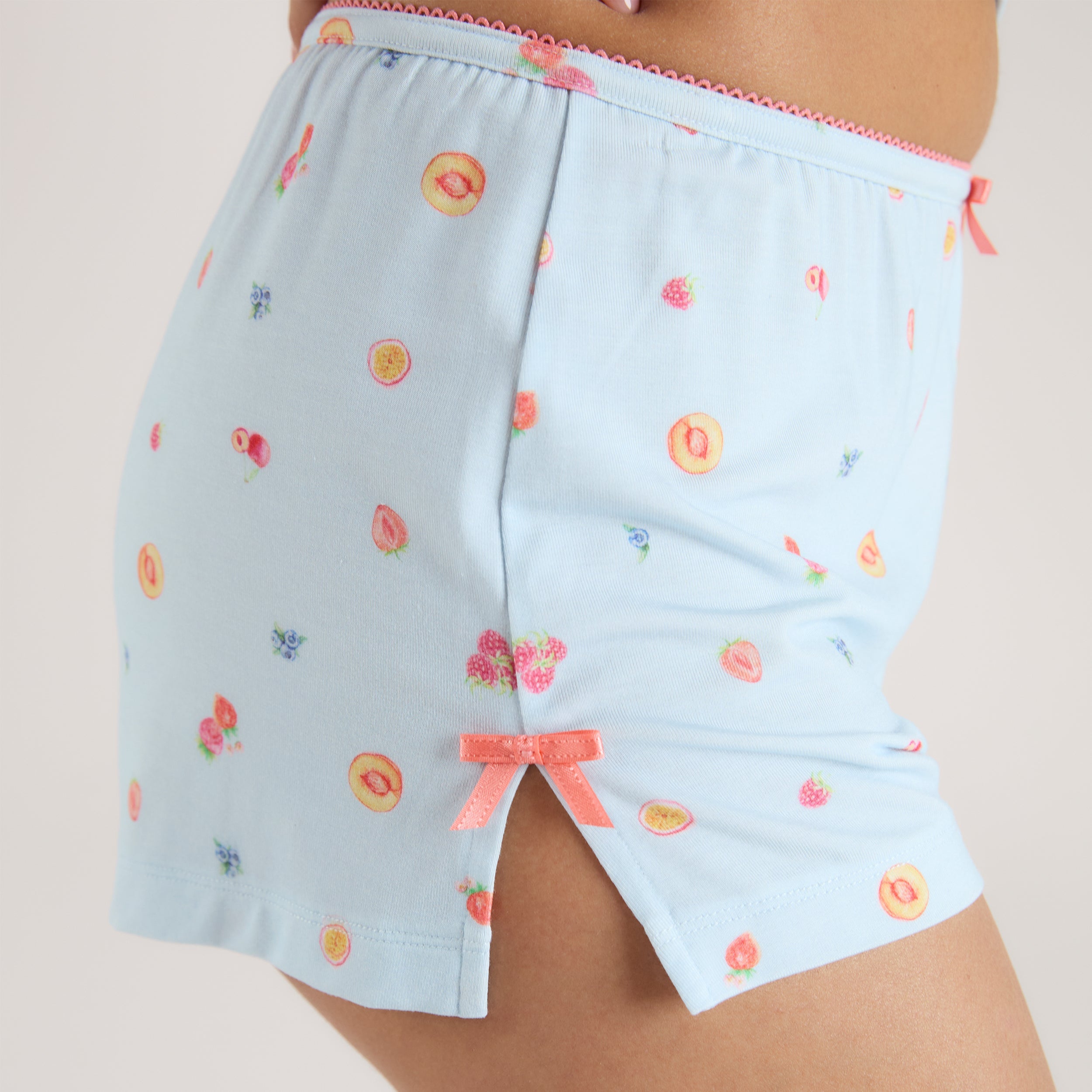 Modal Pyjama-Shorts | Modal Pyjama-Shorts - Blaues Obst