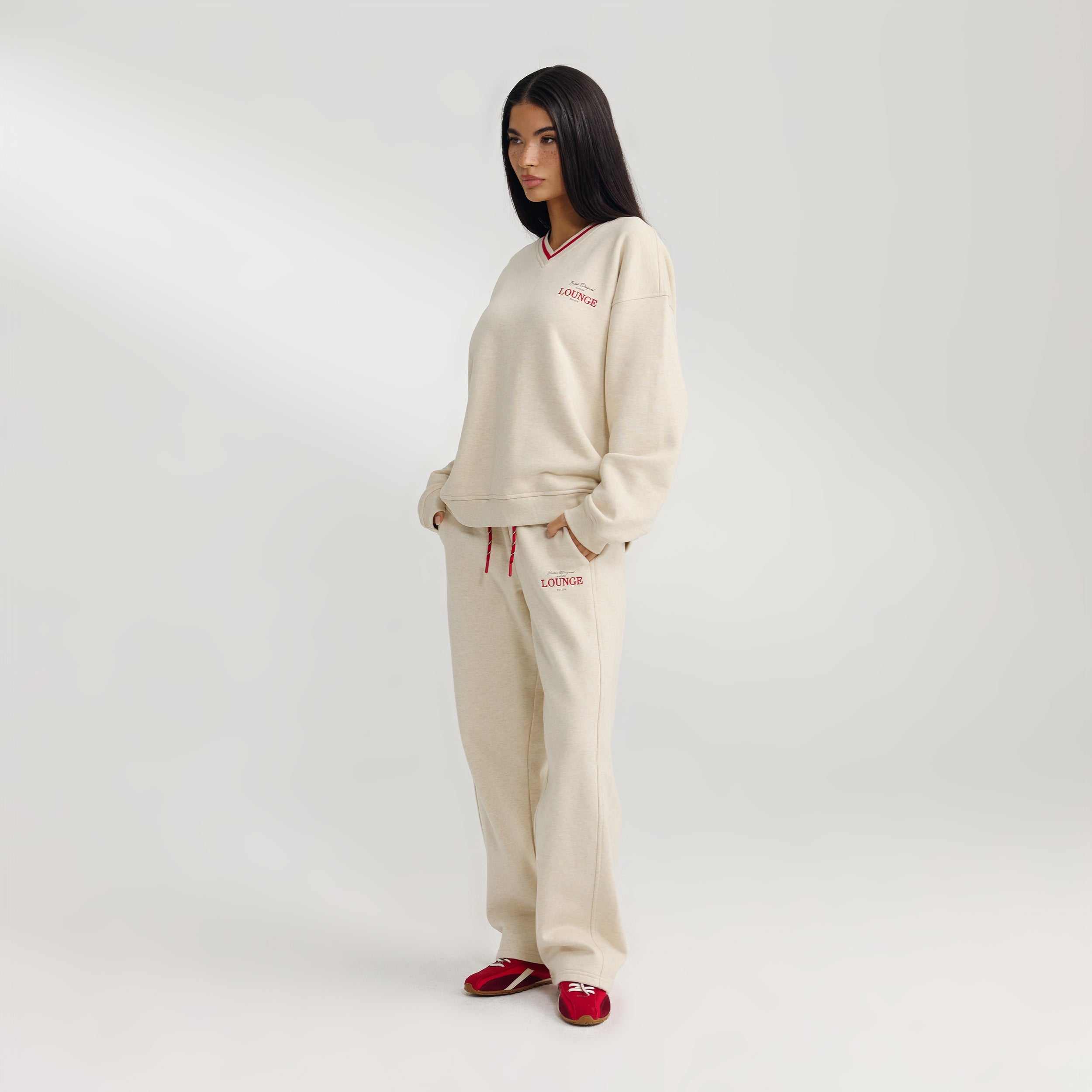 V-Neck Pullover | V-Neck Pullover - Haferflocken