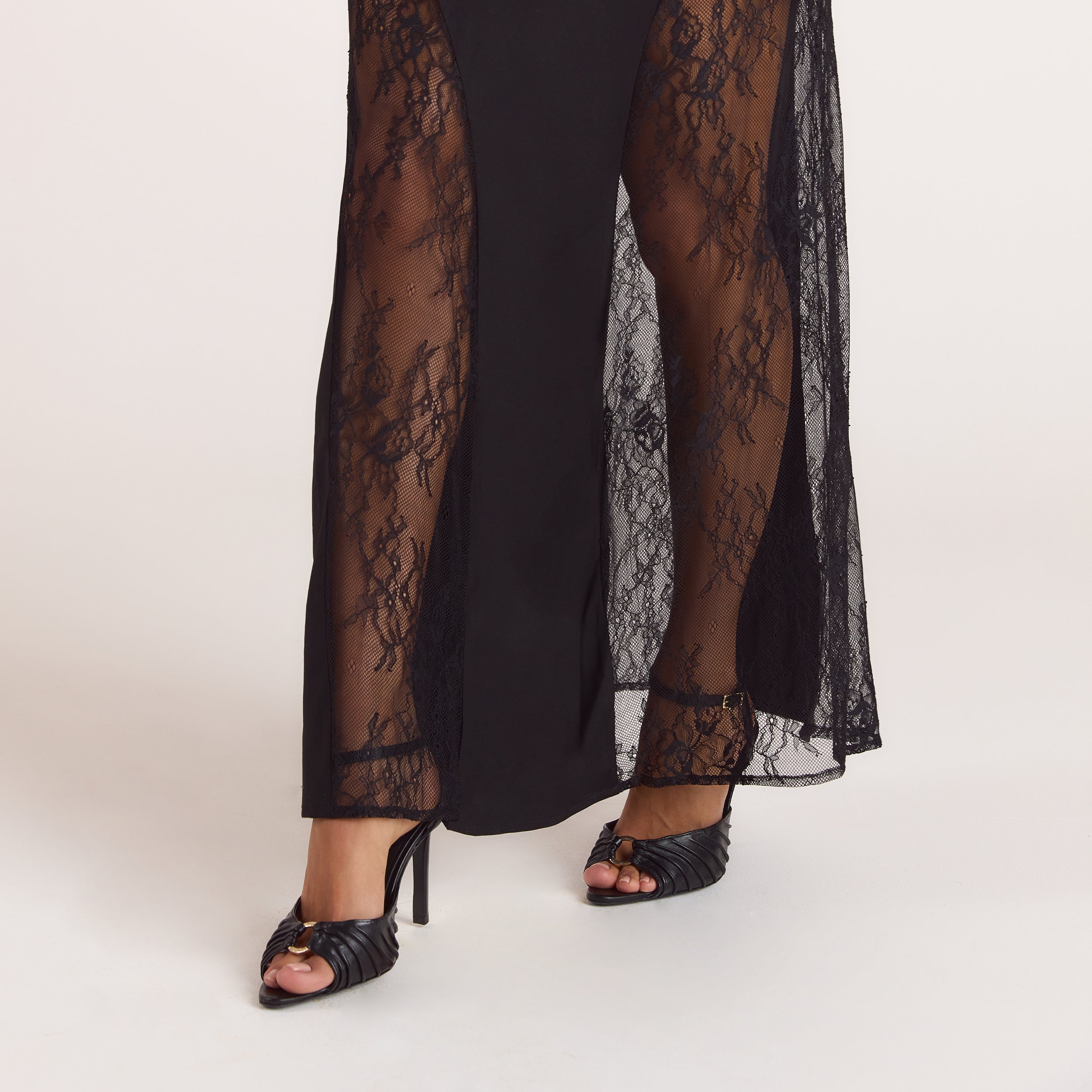 Spitzen-Maxikleid | Spitzen-Maxikleid - Schwarz