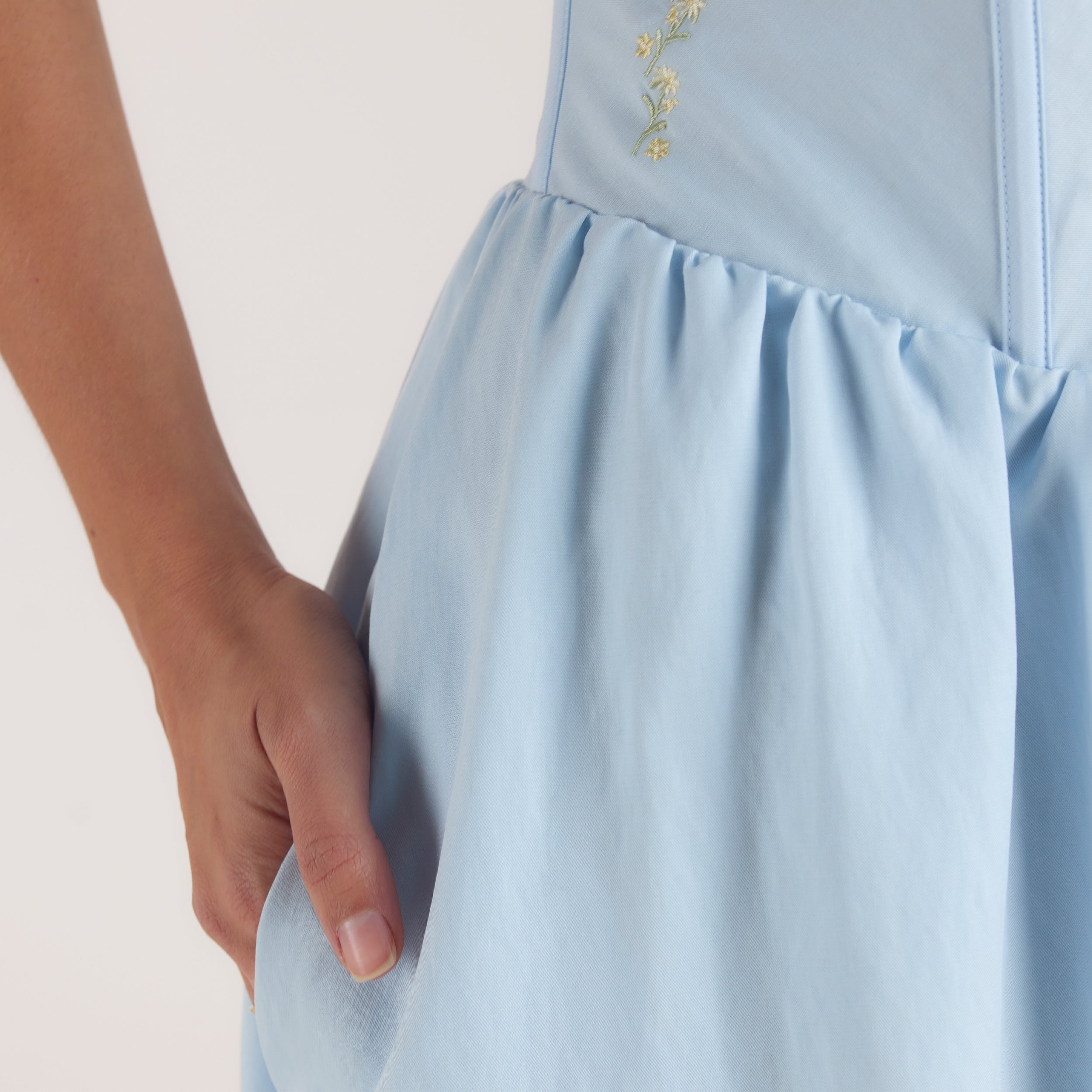  Maxikleid mit Korsetterie | Maxikleid mit Korsetterie - Blau