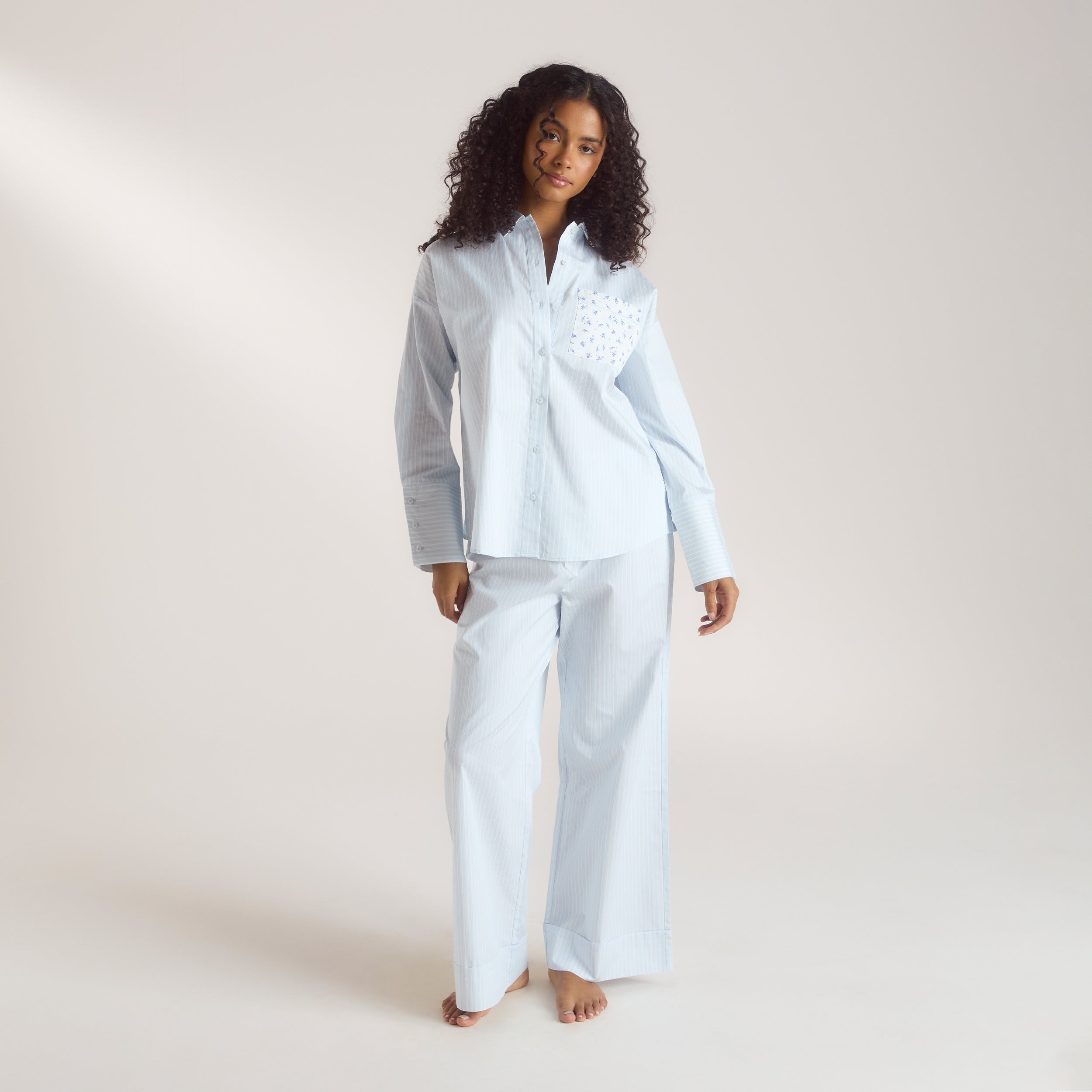 Bloom & Stripe Pyjamahemd | Bloom & Stripe Pyjamahemd - Blau
