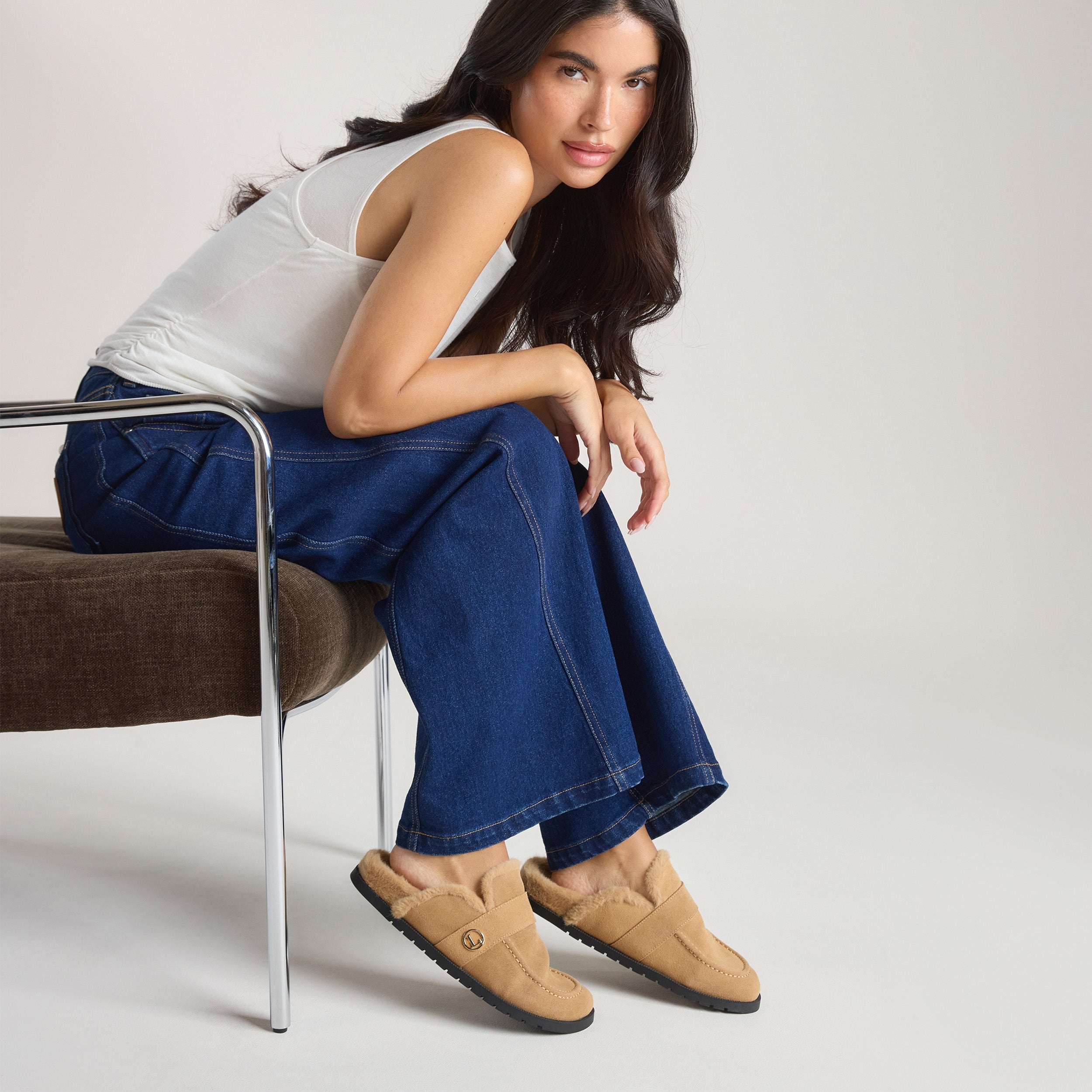 Amara Pantoffel | Amara Pantoffel - Kastanienfarbe