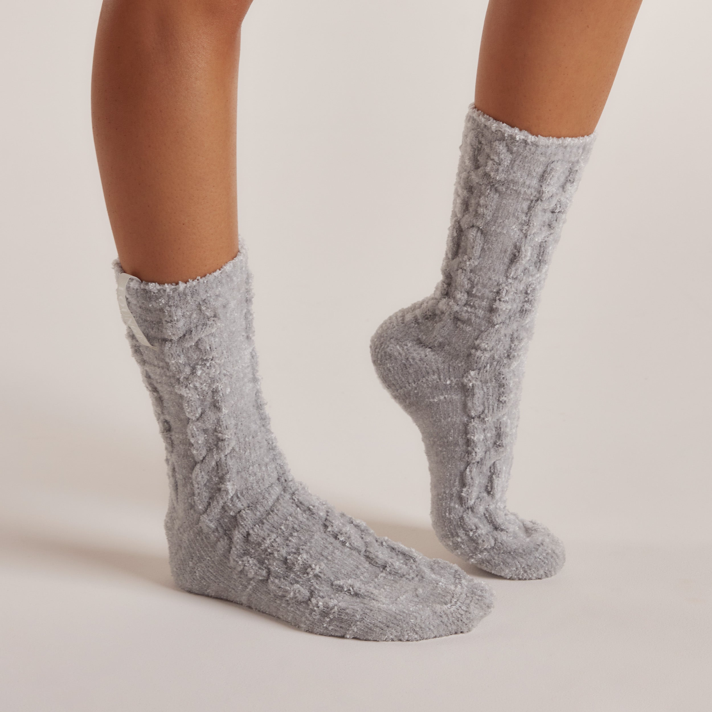 Chenille Gestrickte Socken | Chenille Gestrickte Socken - Eisblau