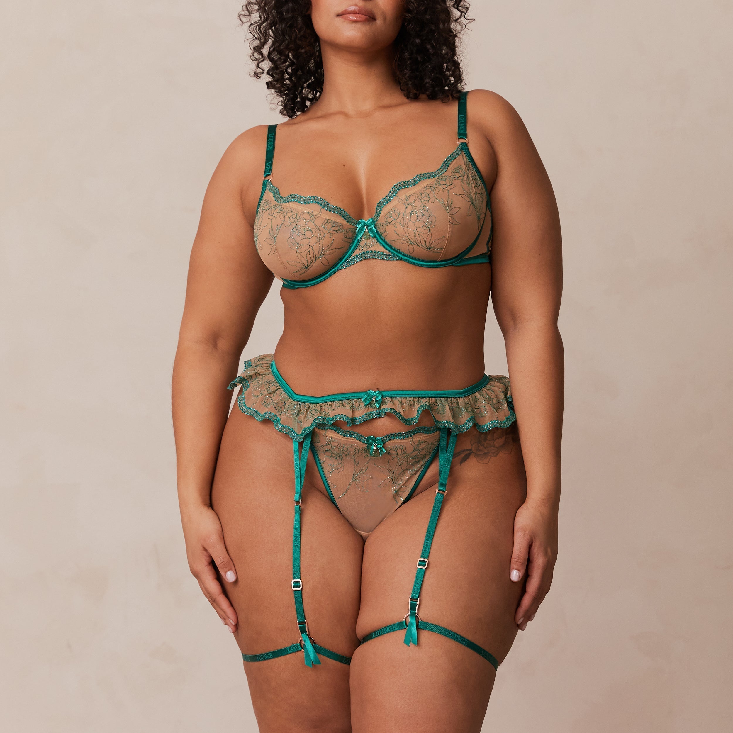 Celine Intimates String und Strumpfgürtel (Set) | Celine Intimates String und Strumpfgürtel (Set) - Grün